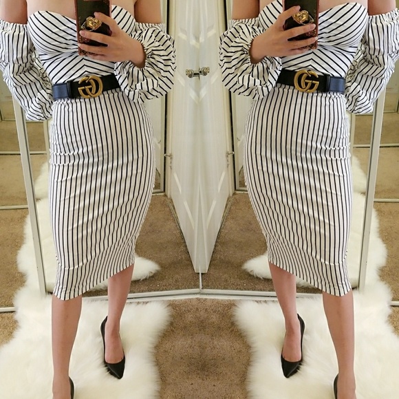 Off Shoulder Puff Sleeve Dress - Picture 6 of 7